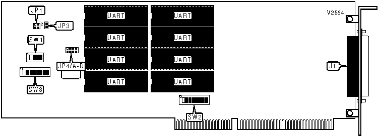 DECISION COMPUTER INTERNATIONAL CO., LTD.   PCCOM 16-BIT ISA 8-PORT RS-232/422 (OLD)